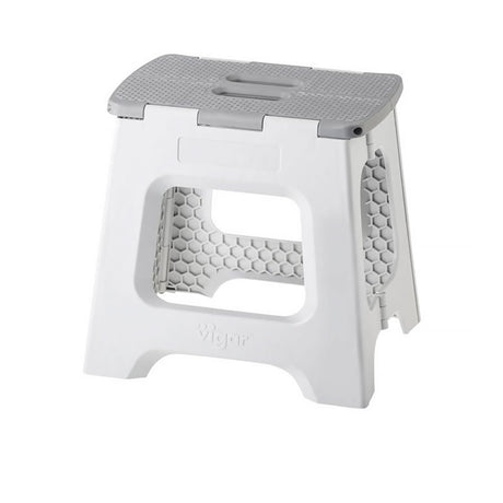 Vigar Compact Foldable Stool 32cm Grey in White - Image 01