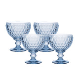 Villeroy & Boch Boston Coloured Champagne Coupe and Dessert Bowl Set of 4 in Blue - Image 01