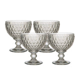 Villeroy & Boch Boston Coloured Champagne Coupe and Dessert Bowl Set of 4 Grey - Image 01