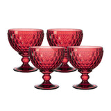 Villeroy & Boch Boston Coloured Champagne Coupe and Dessert Bowl Set of 4 in Red - Image 01