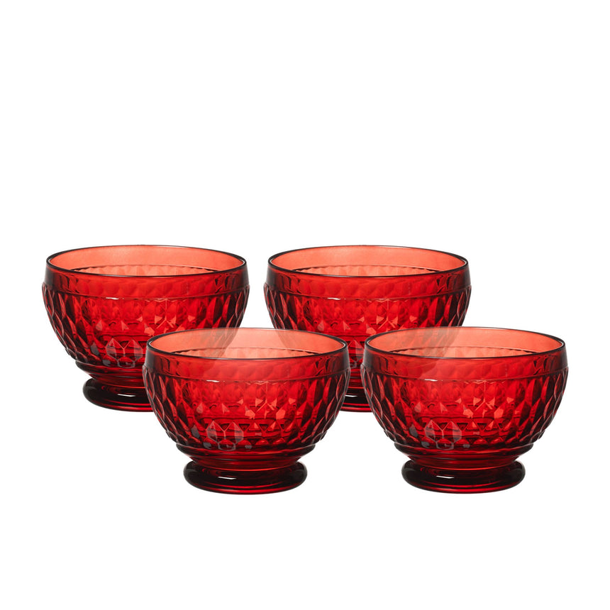 Villeroy & Boch Boston Coloured Dessert Bowl Set of 4 in Red - Image 01