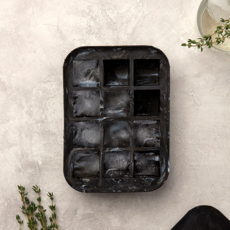 W&P 12 Cube Everyday Ice Tray Marble Black - Image 02