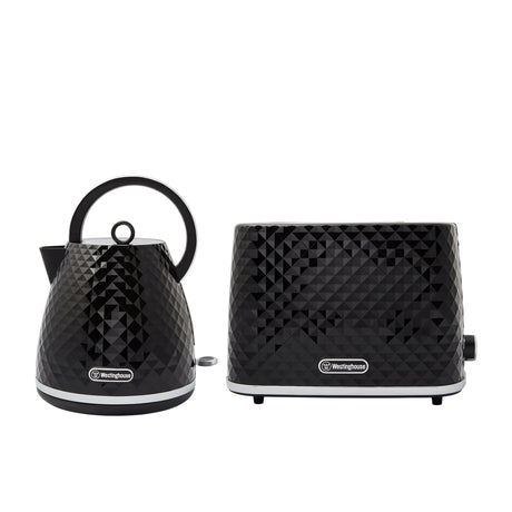 Westinghouse Kettle and Toaster Pack in Black - Diamond Pattern - Image 01