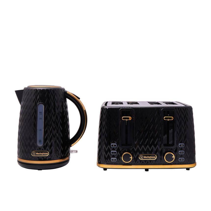 Westinghouse Kettle and Toaster Pack Black - Zigzag Pattern - Image 01