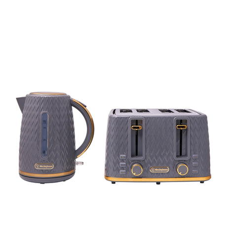 Westinghouse Kettle and Toaster Pack Grey - Zigzag Pattern - Image 01