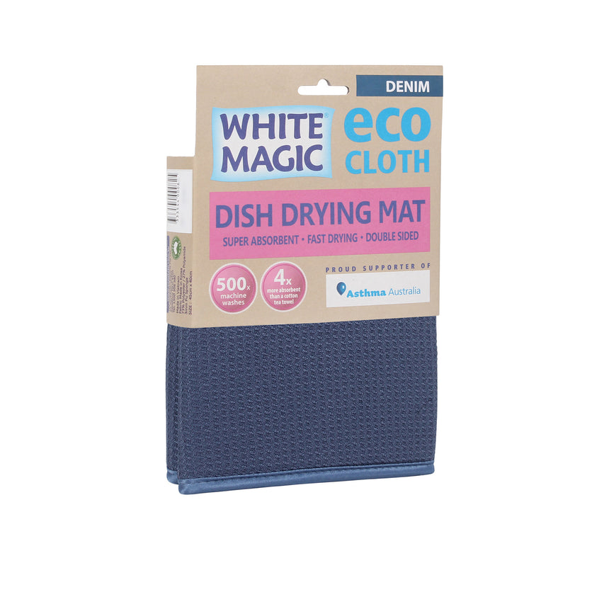 White Magic Microfibre Eco Dish Drying Mat Denim 45x40cm - Image 03