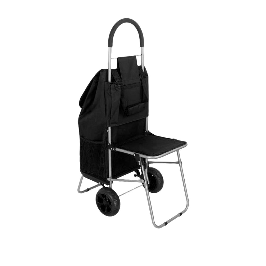 White Magic Handy Trolley with Seat Black - Image 03