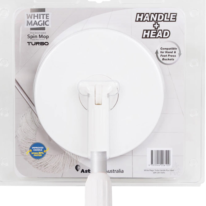 White Magic Spin Mop Turbo Handle Plus Head - Image 02