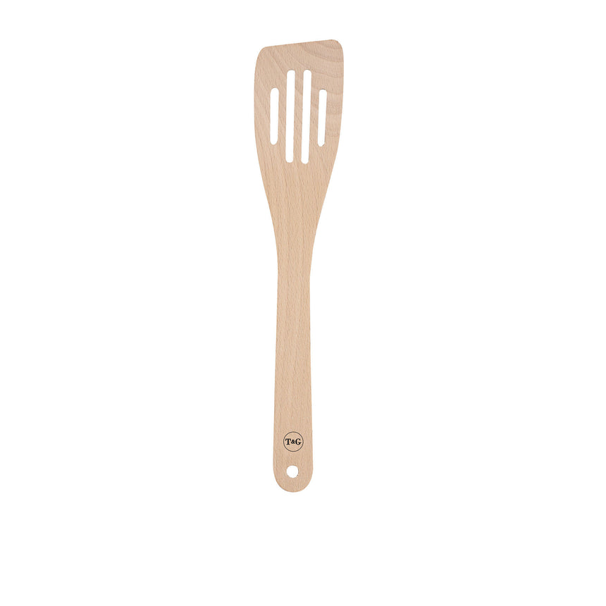 Wild Wood Curved Slotted Wok Spatula Beech 30cm - Image 02