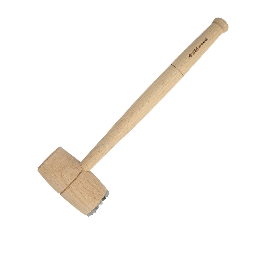 Wild Wood Wooden Meat Hammer Metal End Beech 28cm - Image 01