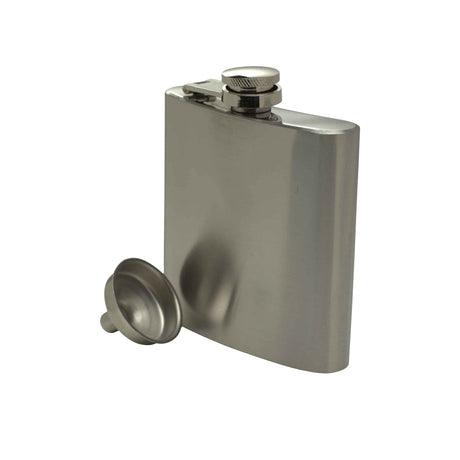 Winex Hip Flask & Funnel Set 177ml Silver - Image 01