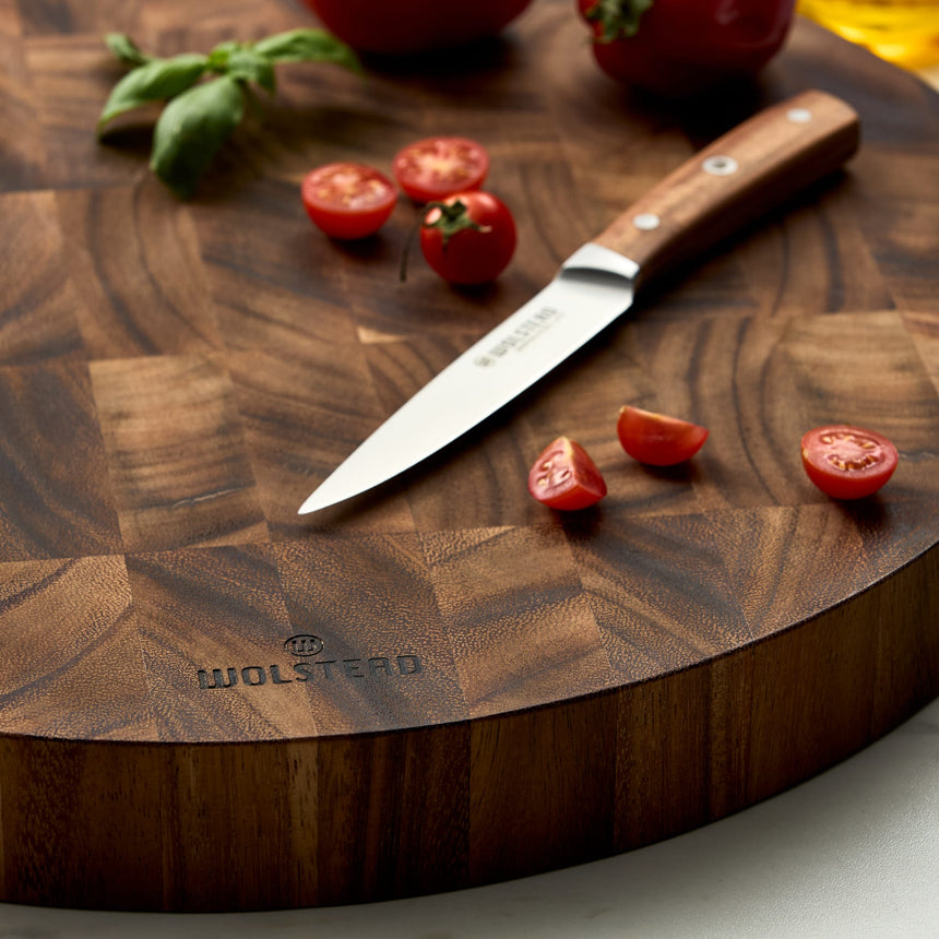 Wolstead Bonn Round End Grain Chopping Board 45x4.5cm - Image 06