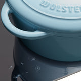 Wolstead Endure Round Enamel Cast Iron Casserole 26cm - 5L Ice Blue - Image 03