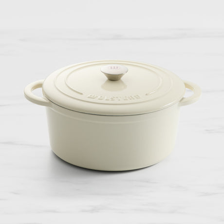 Wolstead Endure Round Enamel Cast Iron Casserole 26cm - 5L Ivory - Image 01