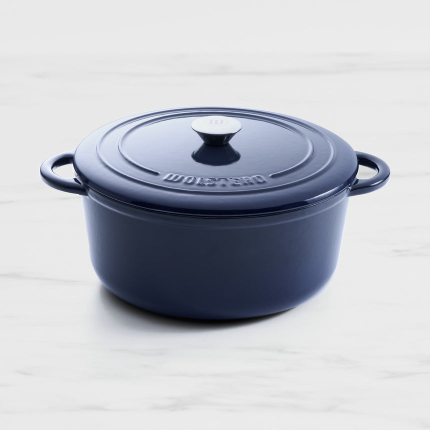 Wolstead Endure Round Enamel Cast Iron Casserole 28cm - 5.9L Navy - Image 01