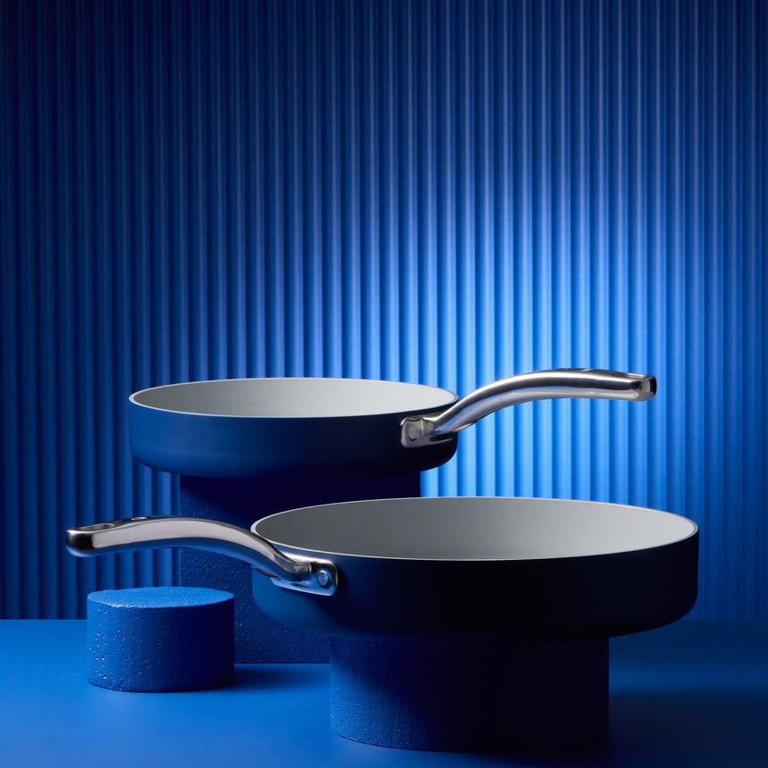 Wolstead Mineral 2 Piece Non Stick Frypan Set 24cm & 30cm Navy - Image 02