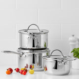 Wolstead Steeltek 3 Piece Stainless Steel Saucepan Set - Image 04