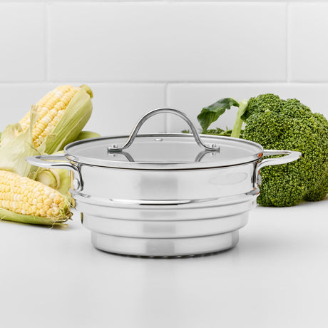 Wolstead Steeltek Stainless Steel Universal Steamer with Lid 16/18/20cm - Image 02