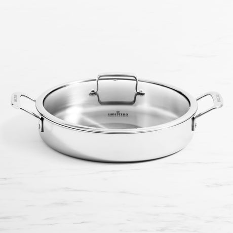 Wolstead Superior Steel Chef Pan with Lid 30cm - Image 01