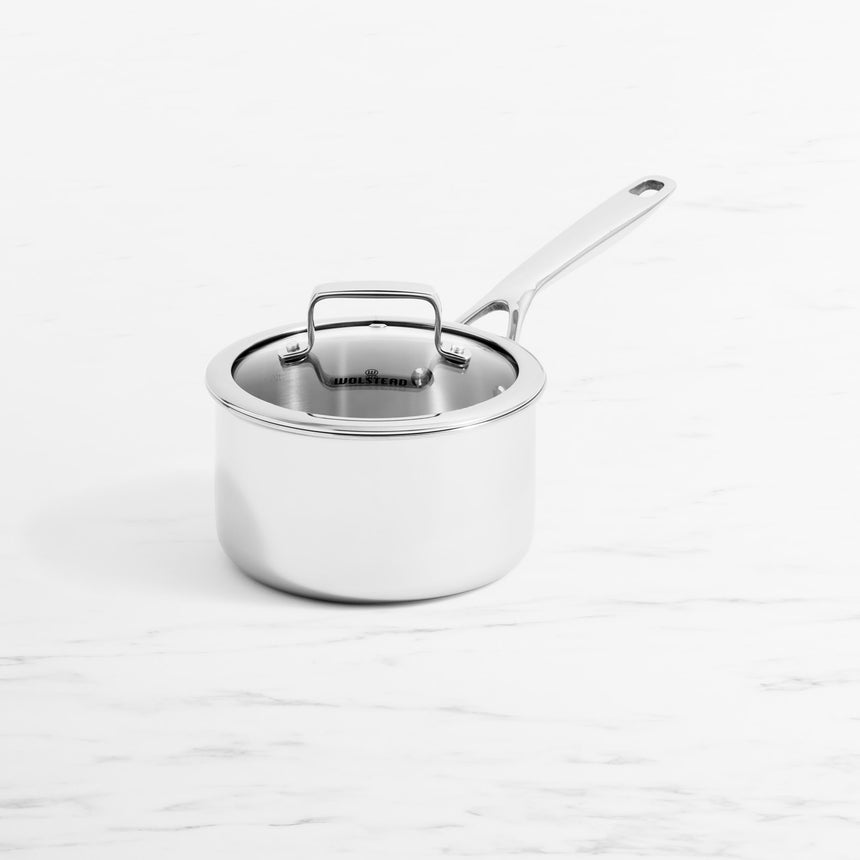 Wolstead Superior Steel Saucepan with Lid 16cm - Image 01