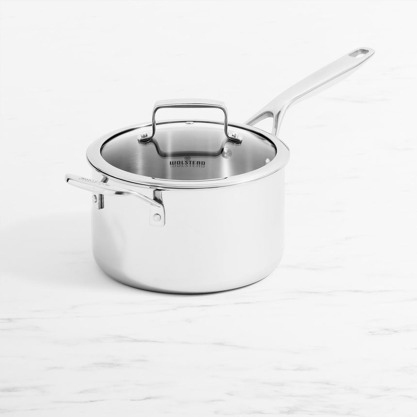 Wolstead Superior Steel Saucepan with Lid 20cm - Image 01