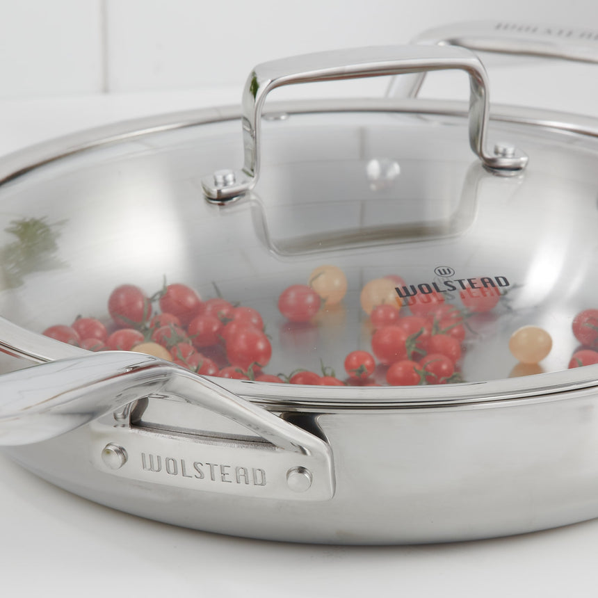 Wolstead Superior Steel Saute Pan with Lid 28cm - Image 05