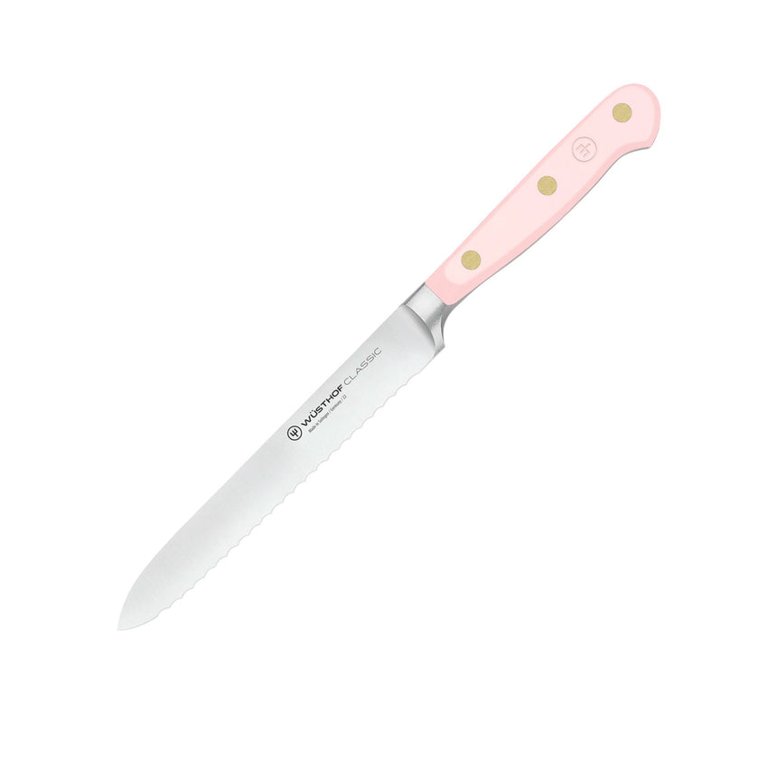 Wusthof Classic Serrated Utility Knife 14cm in Pink Himalayan Salt - Image 01