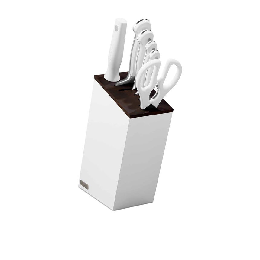 Wusthof Classic in White 7 Piece Slim Knife Block Set with Santoku Knife - Image 01