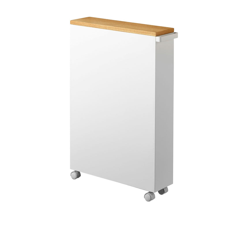 Yamazaki Tower Semi-Closed Storage Cart White - Image 01