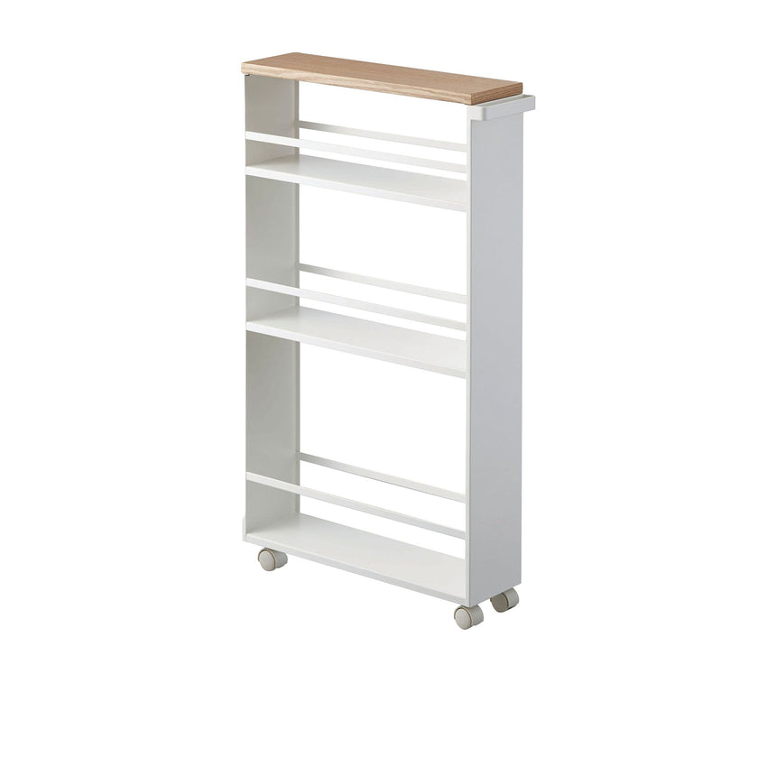 Yamazaki Tower Storage Cart with Handle White - Image 01