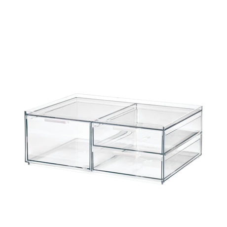 Sarah Tanno by iDesign 3 Drawer Wide Cosmetic Organiser Clear - Image 01