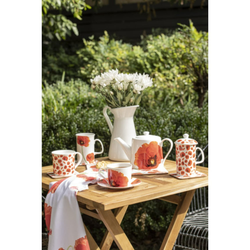 Ashdene in Red Poppies Teapot and 2 Teacup Set